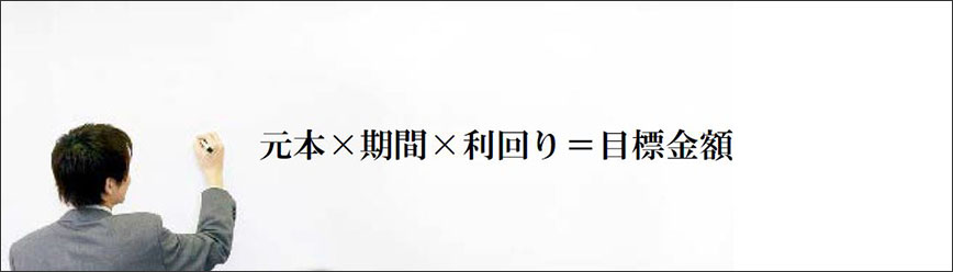 元本×期間×利回り＝目標金額