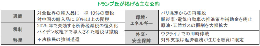 【図表】トランプ氏が掲げる主な公約