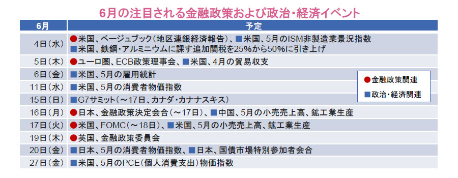 【図表】6月の注目される金融政策および政治・経済イベント