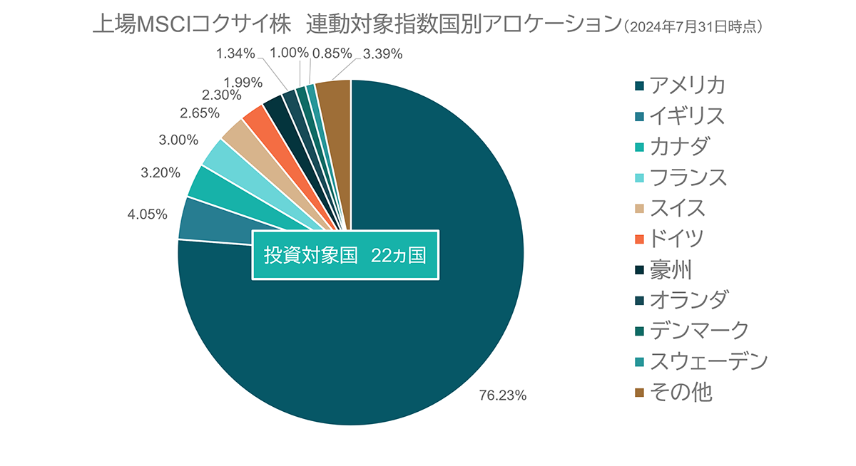 上場MSCIコクサイ株連動対象指数国別アロケーション